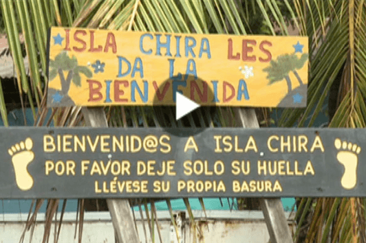 Thumbnail of signs in spanish at Isla Chira