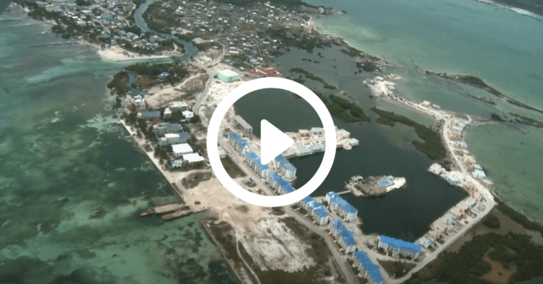 Aerial image of condos on barrier island